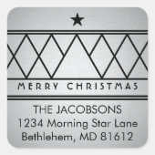 Sticker Carré Texte Faux Faux Foil Retourner l'adresse (Devant)