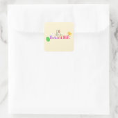 Sticker Carré Texte, lapin et chic thème de Pâques (Sac)