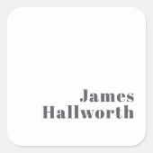 Sticker Carré Texte moderne élégant et rétro | Gris (Devant)