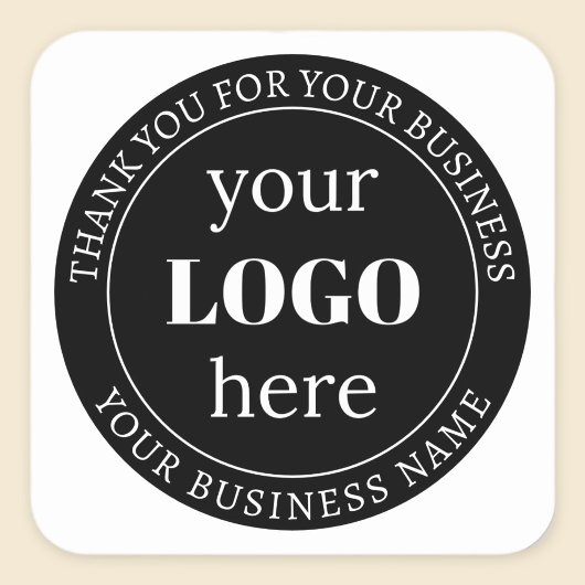 Sticker Carré Texte modifiable et votre logo ou autre conception