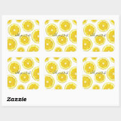 Sticker Carré Texte personnalisable jaune citron frais (Feuille)
