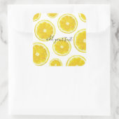 Sticker Carré Texte personnalisable jaune citron frais (Sac)