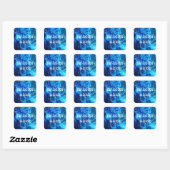 Sticker Carré Texte personnalisé Bleu Double Hélix ADN Strand Sc (Feuille)