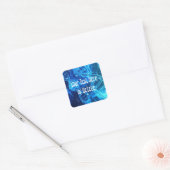 Sticker Carré Texte personnalisé Bleu Double Hélix ADN Strand Sc (Enveloppe)