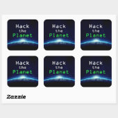 Sticker Carré Texte personnalisé cool Blue Earth Hack Planet Hac (Feuille)