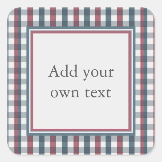 Sticker Carré Texte personnalisé rouge, blanc et bleu (Devant)