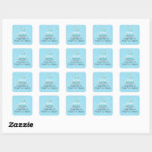 Sticker Carré Texte Personnalisé Turquoise Bleu Soap Laver Vos M (Feuille)