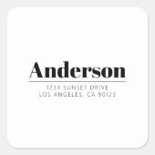 Sticker Carré Texte rétro-moderne élégant | Noir & Blanc (Devant)