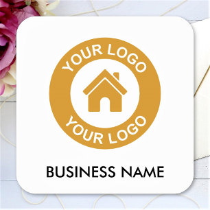 Sticker Carré Texte simple de nom de logo d'entreprise personnal