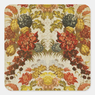 Sticker Carré Textile à motif floral extensible