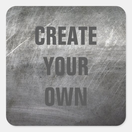 Sticker Carré Texture balayée rayée en métal (Devant)