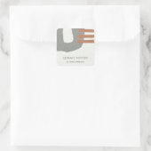 STICKER CARRÉ TEXTURE CÉRAMIQUE ABSTRAITE CHIC GRAY RUST SPECKLE (Sac)