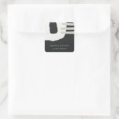 STICKER CARRÉ TEXTURE CÉRAMIQUE ABSTRAITE GRISE NOIRE SPECKÉ (Sac)