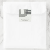 STICKER CARRÉ TEXTURE CÉRAMIQUE CHIC ABSTRAITE GRIS BROWN SPECKÉ (Sac)