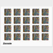Sticker Carré texture de bois pétrifié (Feuille)