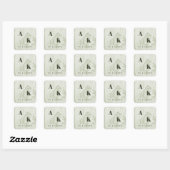 Sticker Carré Texture de bois rustique vert Mariage de printemps (Feuille)