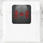 Sticker Carré Texture de la pierre du drapeau canadien (Sac)