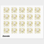 Sticker Carré Texture doré de logo élégant (Feuille)