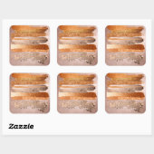 Sticker Carré Texture glamour de Copper Gold Strokes (Feuille)