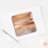 Sticker Carré Texture glamour de Copper Gold Strokes (Enveloppe)