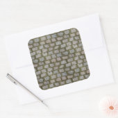 Sticker Carré texture motif de la route pavée recouverte de mous (Enveloppe)