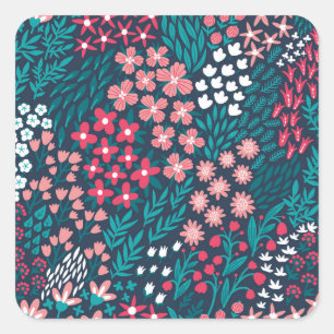Sticker Carré Texture vintage Fleur sans joint.