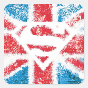 Sticker Carré Textured S-Shield Over Flag