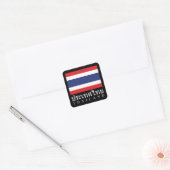 Sticker Carré Thaïlande Drapeau avec le mot thaïlandais en langu (Enveloppe)