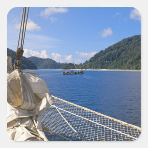 Sticker Carré Thaïlande, mer d'Andaman. Navire clipper Star Fyer