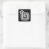 Sticker Carré Thaïlande Numéro 2 / Deux / ๒ (Chanson) Script tha (Sac)