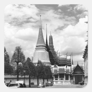 Sticker Carré Thaïlande vintage Bangkok Chapelle Palais Royal