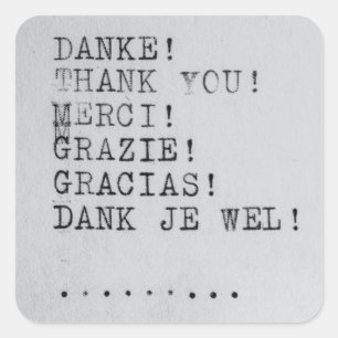 Sticker Carré Thank you Many Languages
