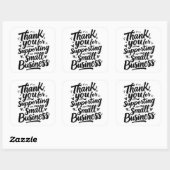 Sticker Carré Thank You Sticker, Support Small Business (Feuille)