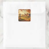 Sticker Carré Thanksgiving/Automne/Automne/Automne sur la ferme (Sac)