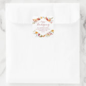 Sticker Carré Thanksgiving Autumn Foliing Return Adresse Holiday (Sac)