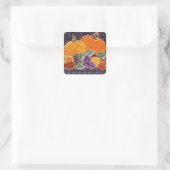 Sticker Carré Thanksgiving Citrouille et Amis Patchwork (Sac)