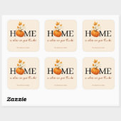 Sticker Carré Thanksgiving Citrouille Home Où nous donnons des r (Feuille)