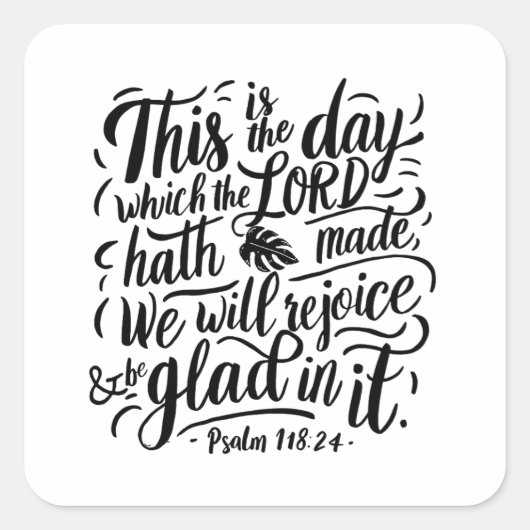 Sticker Carré Thanksgiving Day Bible Verse : Psaume 118:24 (Devant)