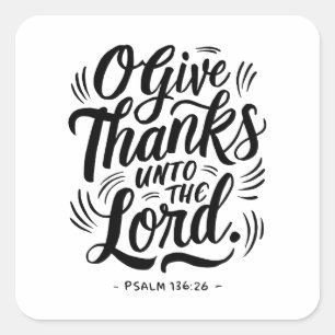 Sticker Carré Thanksgiving Day Bible Verse : Psaume 136:26