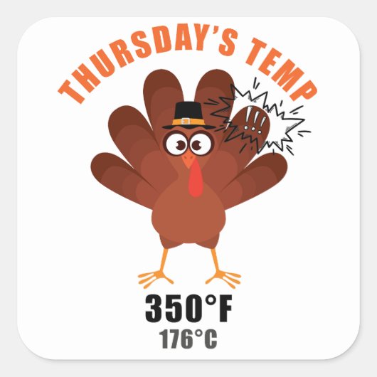 Sticker Carré Thanksgiving Humor Funny Turkey Joke (Devant)