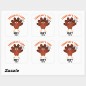 Sticker Carré Thanksgiving Humor Funny Turkey Joke (Feuille)
