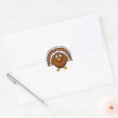 Sticker Carré Thanksgiving mignon Turquie (Enveloppe)