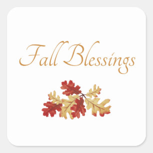 Sticker Carré Thanksgiving Rustic Autumn Foliing