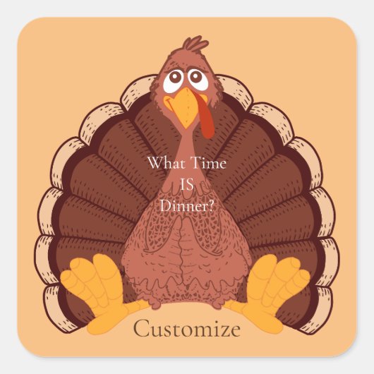 Sticker Carré Thanksgiving Turkey Thunder Cove (Devant)
