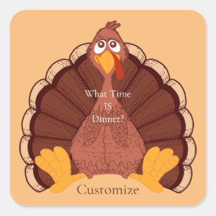 Sticker Carré Thanksgiving Turkey Thunder Cove