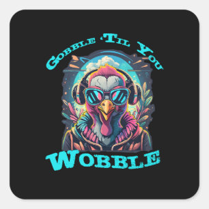 Sticker Carré Thanksgiving Turquie Wobble