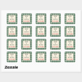 Sticker Carré That's Amore Italian Plaid CUSTOM Wedding  (Feuille)