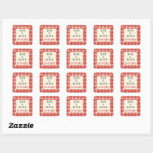 Sticker Carré That's Amore Italian Plaid CUSTOM Wedding  (Feuille)