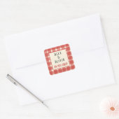 Sticker Carré That's Amore Italian Plaid CUSTOM Wedding  (Enveloppe)