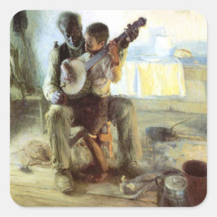 Sticker Carré The Banjo Lesson By Henry Ossawa Tanner